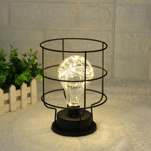 Load image into Gallery viewer, Creative Retro Style Table Lamp Copper Wire lantern Funnel Diamond modeling Bedside Lamp Home Table Decor Maison