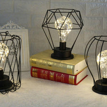 Load image into Gallery viewer, Creative Retro Style Table Lamp Copper Wire lantern Funnel Diamond modeling Bedside Lamp Home Table Decor Maison
