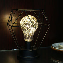 Load image into Gallery viewer, Creative Retro Style Table Lamp Copper Wire lantern Funnel Diamond modeling Bedside Lamp Home Table Decor Maison
