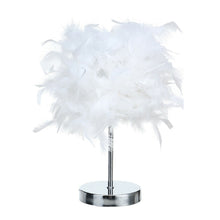 Load image into Gallery viewer, Romantic Modern White Feather Shade Light Table Desk Lamp Decoration Craft Home Bedroom Elegant Ornament
