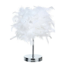 Load image into Gallery viewer, Romantic Modern White Feather Shade Light Table Desk Lamp Decoration Craft Home Bedroom Elegant Ornament

